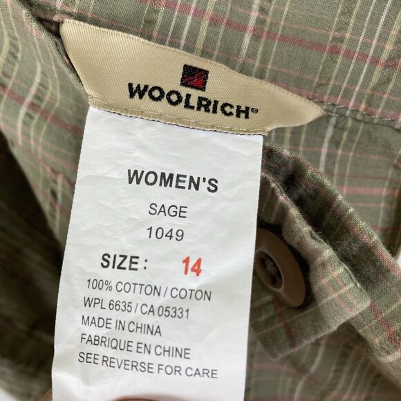 Woolrich Sage Green Shuffle Plaid Pants Size 14 Women’s New NWT Cotton T5794 - Picture 8 of 9